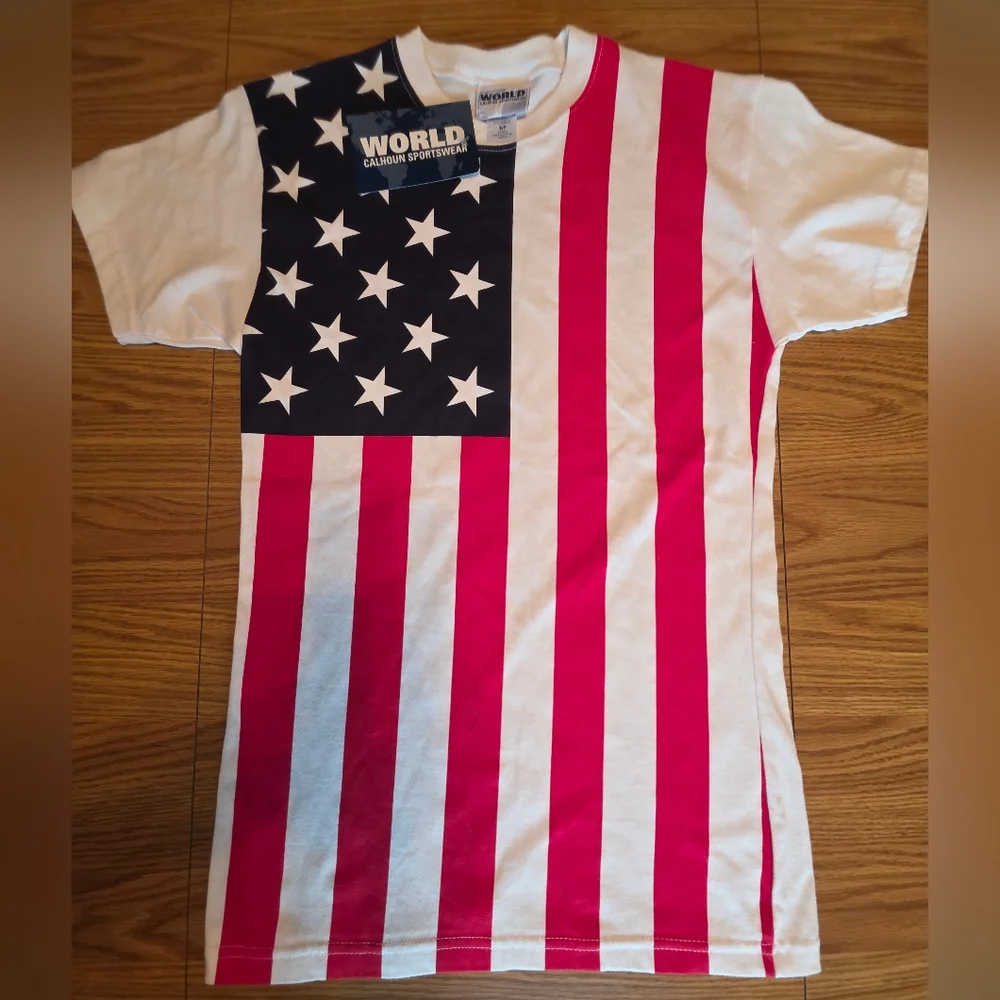 Patriotic American Flag Short Sleeve Tees - Picture 4 of 5